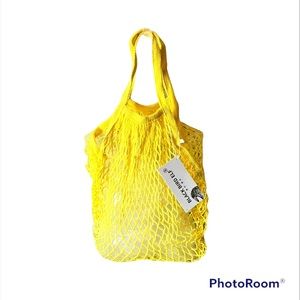 NWT BLACK BIRD ELF YELLOW MARKET BAG